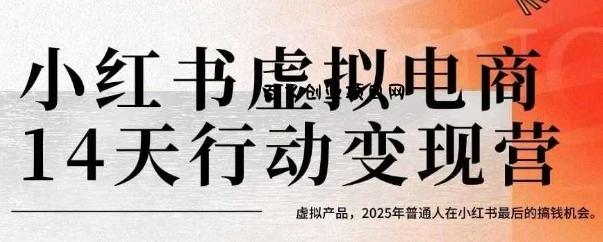 小红书虚拟电商14天变现训练营，虚拟产品，2025年普通人在小红书最后的搞钱机会-百义网络创业网-虚拟电商货源