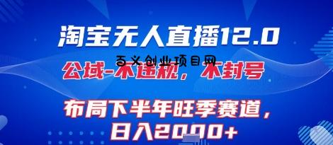 淘宝无人直播12.0，不封号，不违规，布局下半年旺季赛道，日入1k+(独家技术)【揭秘】-百义网络创业网-虚拟电商货源