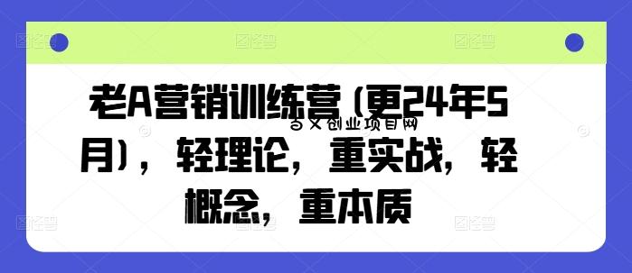 老A营销训练营(更25年7月)，轻理论，重实战，轻概念，重本质-百义网络创业网-虚拟电商货源