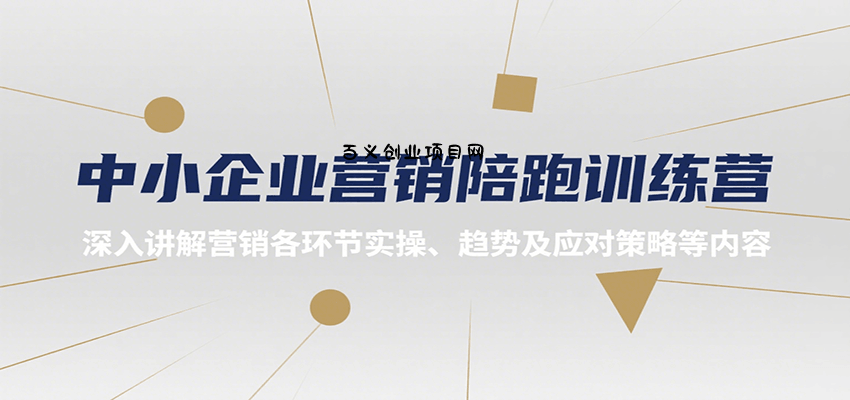 中小企业营销陪跑训练营，深入讲解营销各环节实操、趋势及应对策略等内容-百义网络创业网-虚拟电商货源