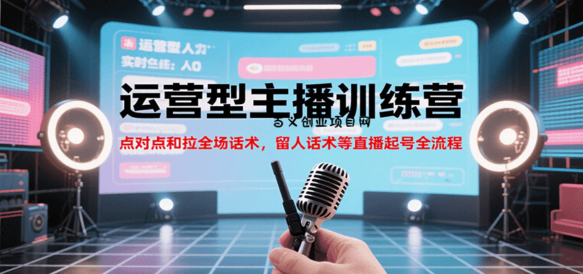 运营型主播训练营，点对点和拉全场话术，留人话术等直播起号全流程(更新7月)-百义网络创业网-虚拟电商货源