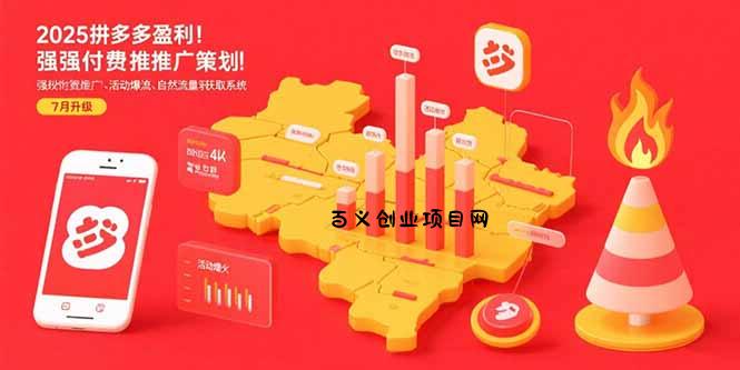 2025拼多多盈利地图：强付费推广策略/活动爆流/自然流量获取系统(7月更新-百义网络创业网-虚拟电商货源