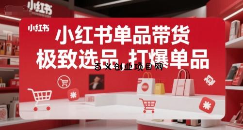 小红书单品带货，极致选品，打爆单品(更新)-百义网络创业网-虚拟电商货源