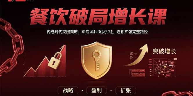 餐饮破局增长课：内卷时代突围策略，单店盈利模型打造，连锁扩张完整路径-百义网络创业网-虚拟电商货源