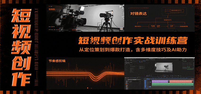 短视频创作实战训练营：从定位策划到爆款打造，含多维度技巧及AI助力-百义网络创业网-虚拟电商货源