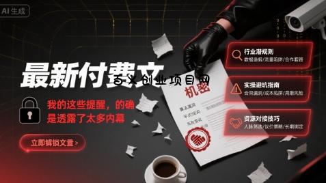 最新付费文：我的这些提醒，的确是透露了太多内幕-百义网络创业网-虚拟电商货源