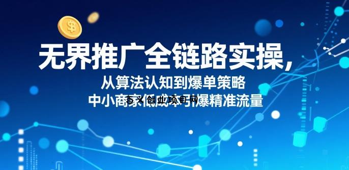 ​无界推广全链路实操，从算法认知到爆单策略，中小商家低成本引爆精准流量-百义网络创业网-虚拟电商货源