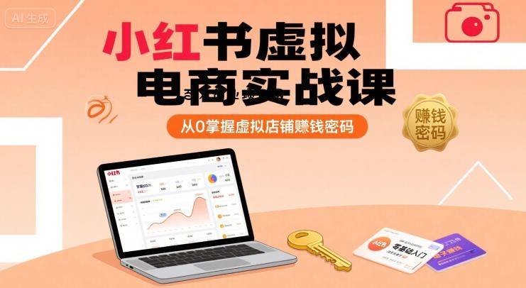 小红书虚拟电商实战课，从0掌握虚拟店铺賺钱密码(更新)-百义网络创业网-虚拟电商货源