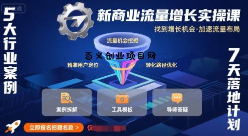 新商业流量增长实操课，找到增长机会，加速流量布局-百义网络创业网-虚拟电商货源
