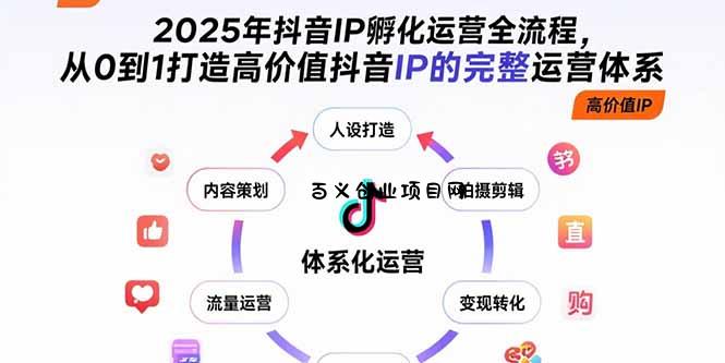 2025年抖音IP孵化运营全流程，从0到1打造高价值抖音IP的完整运营体系-百义网络创业网-虚拟电商货源