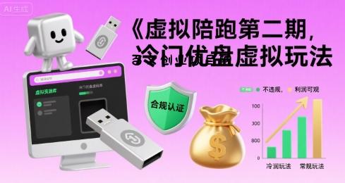 虚拟陪跑第二期，冷门优盘虚拟玩法，不违规，利润可观-百义网络创业网-虚拟电商货源