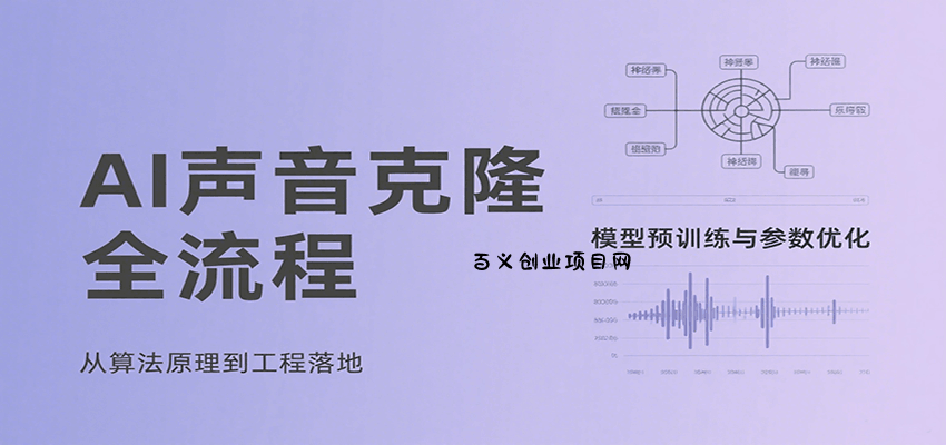 AI声音克隆全流程，基础概念到实战应用，3秒极速声音复刻、模型预训练、云端部署等-百义网络创业网-虚拟电商货源