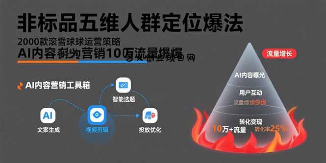 非标品五维人群定位法，2000款滚雪球运营策略，AI内容营销10万流量引爆-百义网络创业网-虚拟电商货源