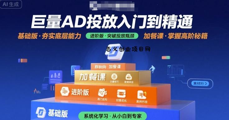 巨量AD投放入门到精通，基础版+进阶版+加餐课-百义网络创业网-虚拟电商货源