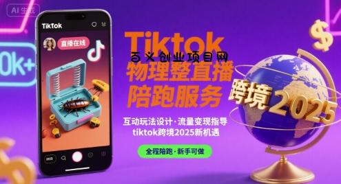 Tiktok物理整蛊直播陪跑服务-tiktok跨境2025-百义网络创业网-虚拟电商货源
