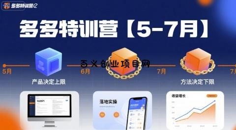 多多特训营【5-7月】产品决定上限，方法决定下限，各种玩法技巧落地实操-百义网络创业网-虚拟电商货源