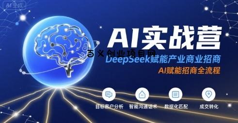 AI实战营：DeepSeek赋能产业商业招商，AI赋能招商全流程-百义网络创业网-虚拟电商货源