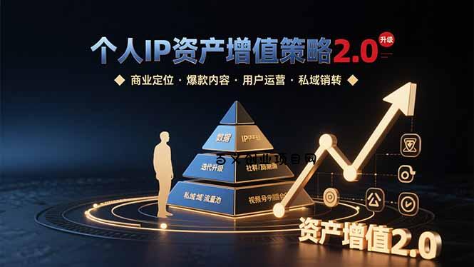 个人IP资产增值策略2.0 拆解商业定位/爆款内容/用户运营/私域销转四大模块-百义网络创业网-虚拟电商货源