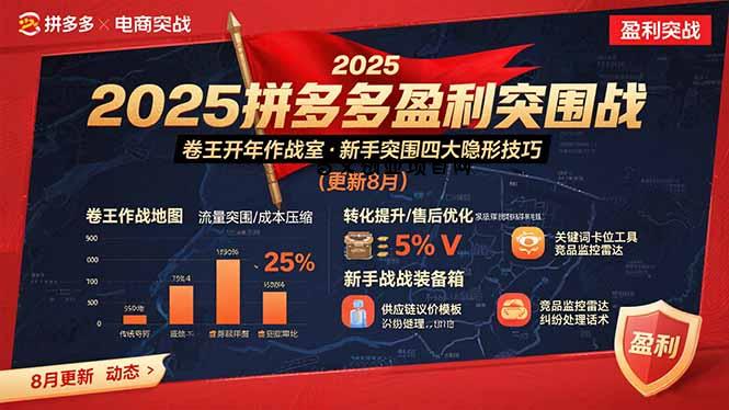 2025拼多多盈利突围战：卷王开年作战室，新手突围四大隐形技巧(更新8月-百义网络创业网-虚拟电商货源