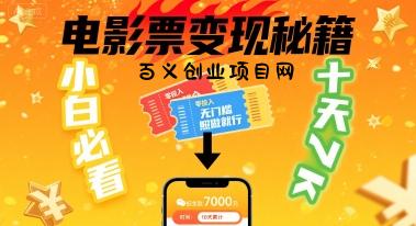 小白必看！卖电影票项目，零投入无门槛谁都能做，十天到手 7k，照做就行【揭秘】-百义网络创业网-虚拟电商货源
