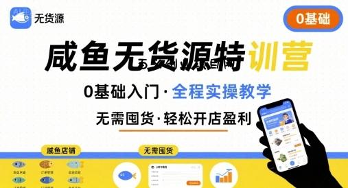 无货源特训营，0基础带你玩转咸鱼无货源-百义网络创业网-虚拟电商货源
