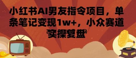 小红书AI男友指令项目，单条笔记变现1w+，小众赛道实操复盘-百义网络创业网-虚拟电商货源