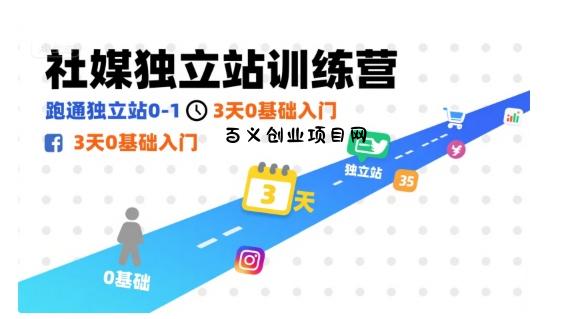 社媒独立站训练营，跑通独立站0-1，3天0基础入门-百义网络创业网-虚拟电商货源